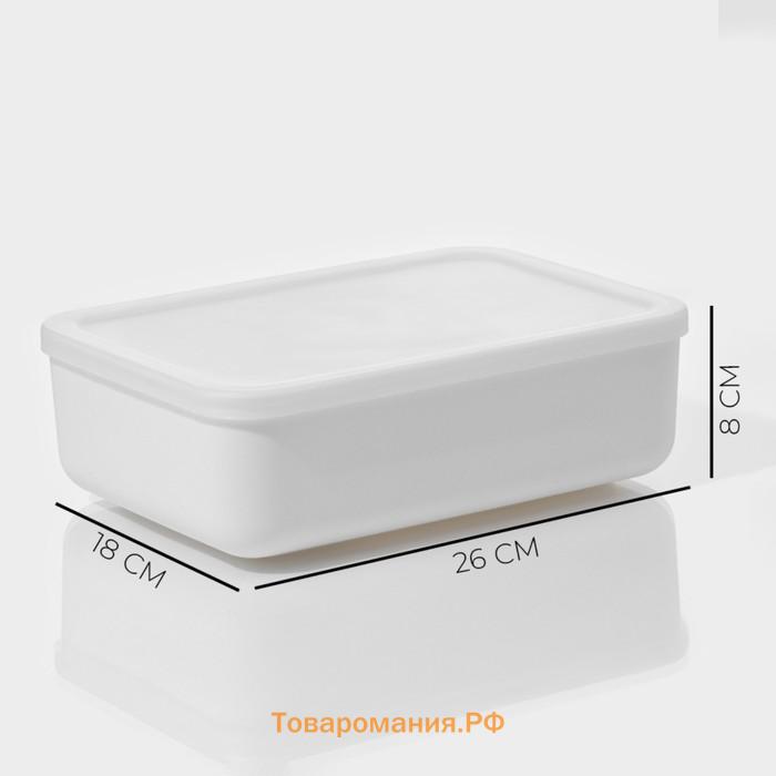 Контейнер для хранения с крышкой LaDо́m «Лёгкость», 3.74 л, 26×18×8 см, пластик, белый