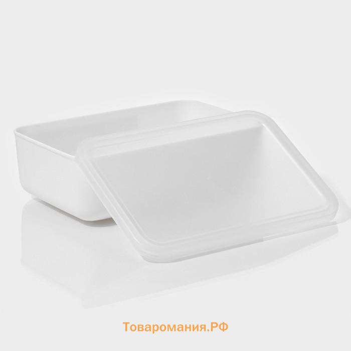 Контейнер для хранения с крышкой LaDо́m «Лёгкость», 3.74 л, 26×18×8 см, пластик, белый