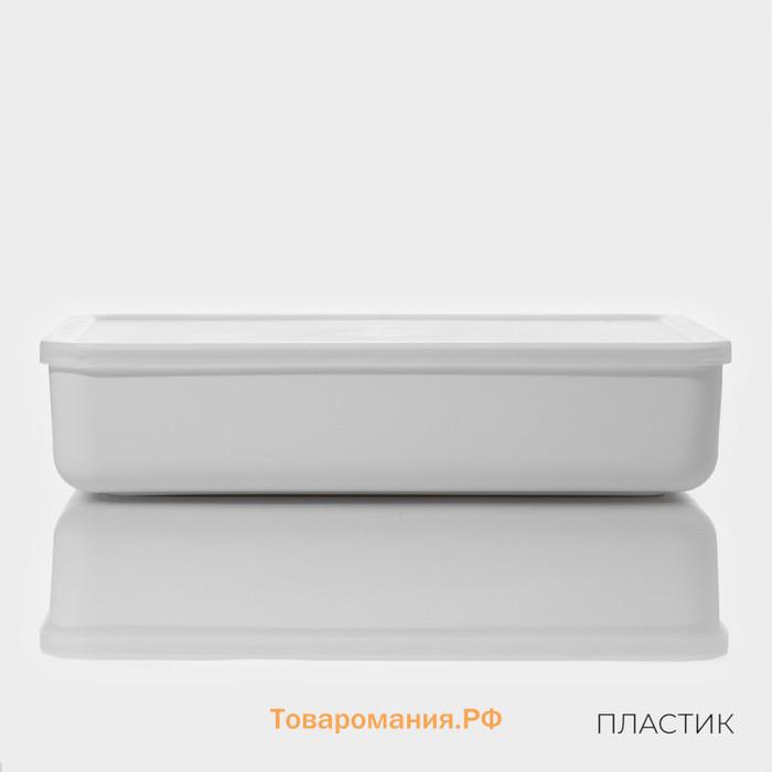Контейнер для хранения с крышкой LaDо́m «Лёгкость», 7.95 л, 36×26×8 см, пластик, белый