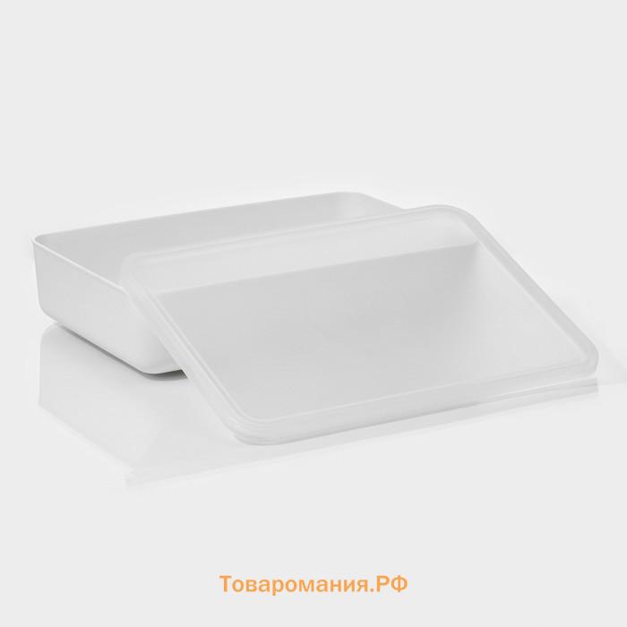 Контейнер для хранения с крышкой LaDо́m «Лёгкость», 7.95 л, 36×26×8 см, пластик, белый