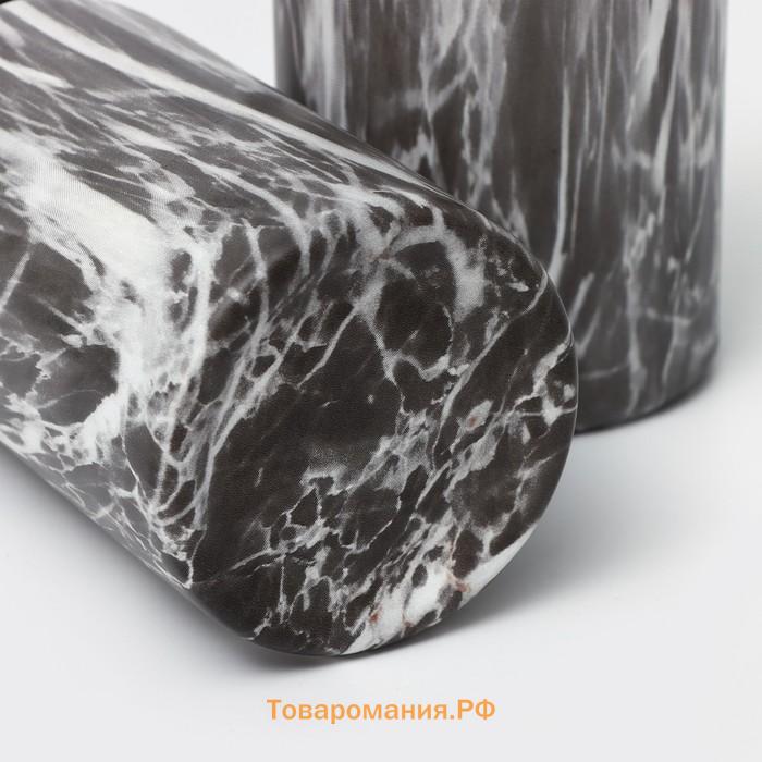 Набор аксессуаров для ванной комнаты SAVANNA, 2 предмета, дозатор, стакан, серый