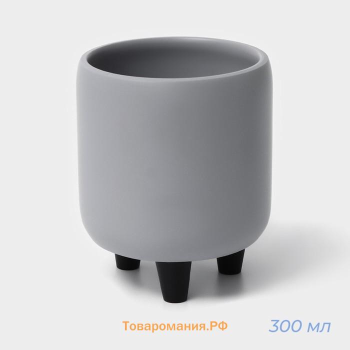 Аксессуары для ванной SAVANNA, 3 предмета, дозатор для мыла 390 мл, стакан 300 мл, мыльница, серые