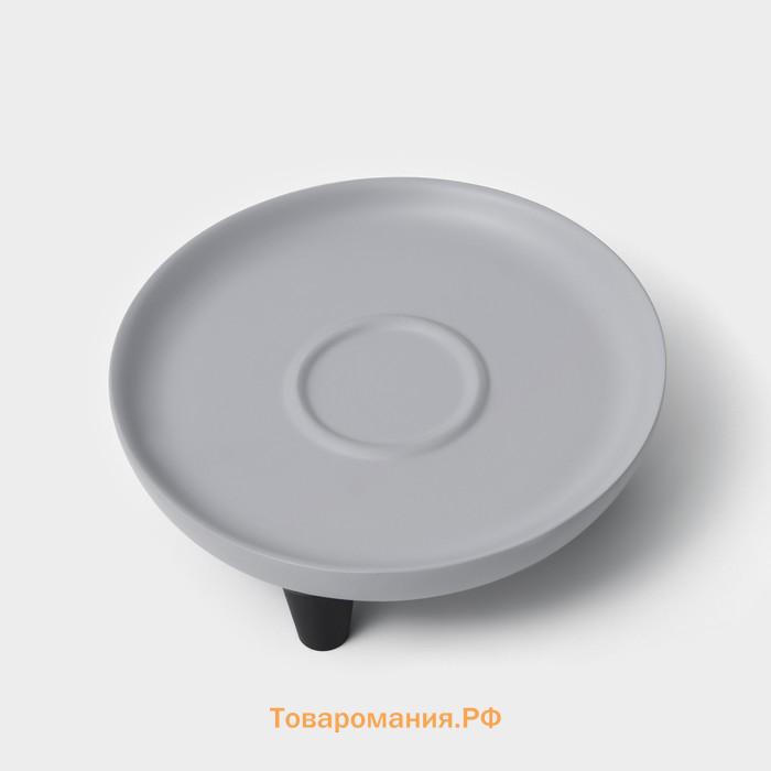 Аксессуары для ванной SAVANNA, 3 предмета, дозатор для мыла 390 мл, стакан 300 мл, мыльница, серые