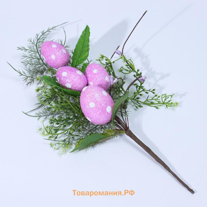 Пасхальный декор «Яйца фиолетового в горошек» 6×15×30 см