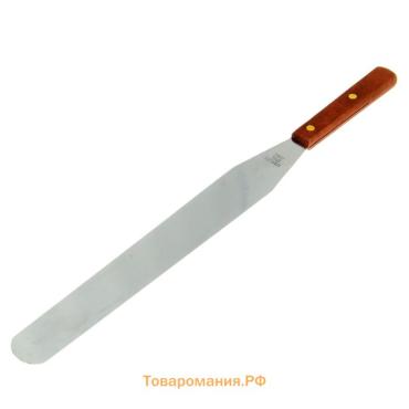 Кондитерская лопатка - палетка, прямая, 43 см, рабочая часть 30 см, коричневая