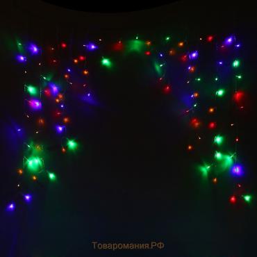 Гирлянда «Бахрома-арка» 1 × 1 м, IP20, прозрачная нить, 126 LED, свечение мульти, 8 режимов, 220 В