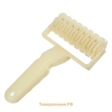 Валик для нарезки теста  «Сетка», 17.5×9.5×4.5 см, белый
