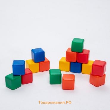 Кубики детские, пластиковые, цветные, 16 штук, 4 × 4 см