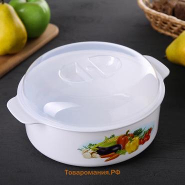 Кастрюля для СВЧ-печи, 2,1 л, пластик, МИКС