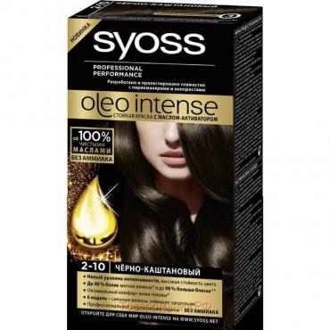 Краска для волос Сьесс Oleo Intense, тон 2-10, чёрно-каштановый