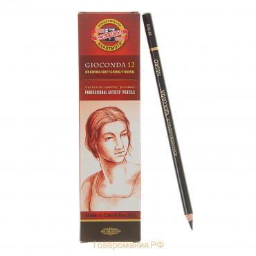 Карандаш художественный чернографитный 4.2 мм, Koh-I-Noor GIOCONDA SILKY 8815 HB, чёрный, L=175 мм