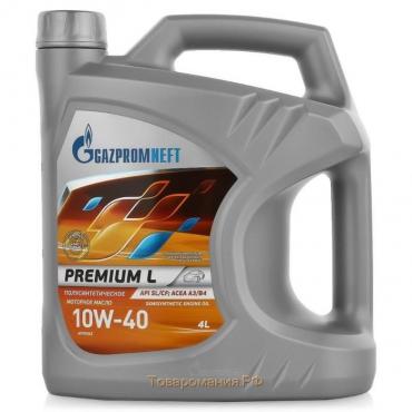 Масло моторное Gazpromneft Premium L 10W-40, API SL, полусинтетическое, 5 л