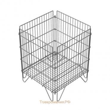Корзина-накопитель, разборная, 62×62×80 см, цвет хром