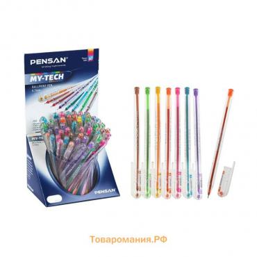 Ручка шариковая масляная Pensan My-Tech Colored, узел-игла 0.7 мм, 8 цветов, МИКС + дисплей