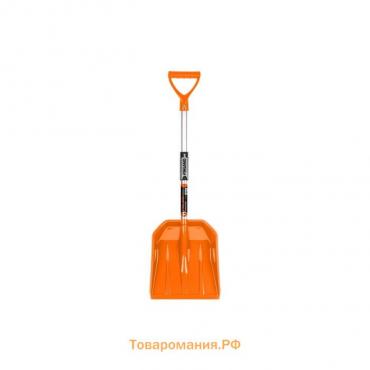 Лопата пластиковая, автомобильная, 290×320 мм, с металлической планкой, металлический черенок