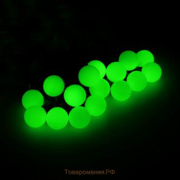 Гирлянда «Нить» 10 м с насадками «Шарики 2.5 см», IP44, тёмная нить, 100 LED, свечение зелёное, 8 режимов, 220 В