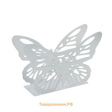 Салфетница  «Бабочка», 13.5×4×9 см, белая