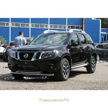 Защита переднего бампера труба d60/42 двойная, Nissan Terrano 2014-