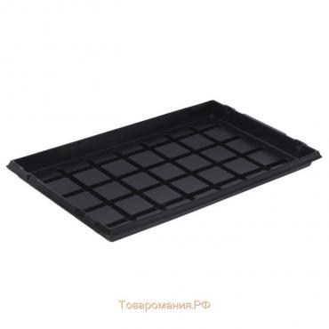 Поддон для рассады, 53 × 33 × 4.7 см, пластик, чёрный, Greengo