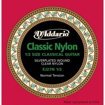 Струны для классической гитары D'Addario EJ27N-1/2 размером 1/2, ученические, нейлон