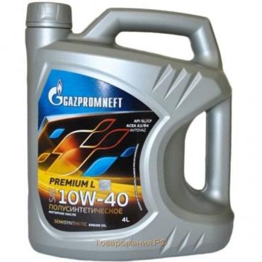 Масло моторное Gazpromneft Premium L 10W-40, API SL, полусинтетическое, 4 л