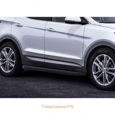 Порог-площадка "Premium-Black" RIVAL, Hyundai Santa Fe 2012-2018, с крепежом, A180ALB.2305.2