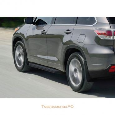 Порог-площадка "Premium-Black" RIVAL, Toyota Highlander 2007-2014, с крепежом, A180ALB.5704.1