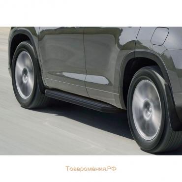 Порог-площадка "Premium-Black" RIVAL, Toyota Highlander 2014-н.в., с крепежом, A180ALB.5706.1