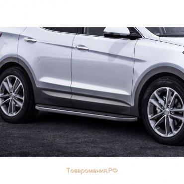 Порог-площадка "Premium" RIVAL, Hyundai Santa Fe 2012-2018, с крепежом, A180ALP.2305.2