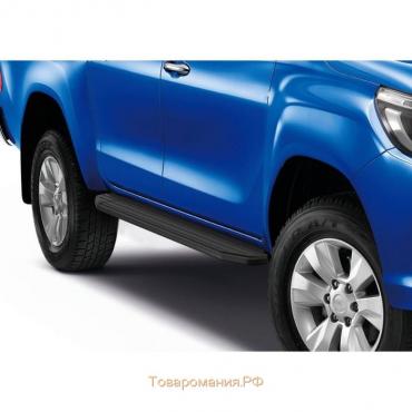 Порог-площадка "Premium-Black" RIVAL, Toyota Hilux 2015-н.в., с крепежом, A193ALB.5708.1