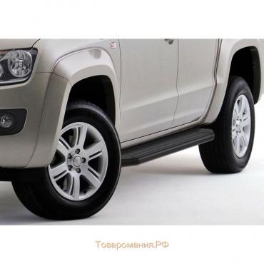 Порог-площадка "Premium-Black" RIVAL, Volkswagen Amarok 2010-2016, с крепежом, A193ALB.5803.1