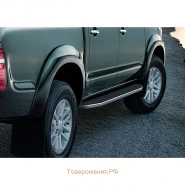 Порог-площадка "Premium" RIVAL, Toyota Hilux 2005-2015, с крепежом, A193ALP.5703.1