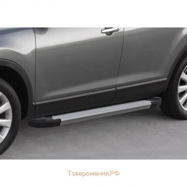 Порог-площадка "Silver" RIVAL, Kia Sorento 2012-н.в., с крепежом, F173AL.2305.2