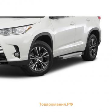 Порог-площадка "Silver" RIVAL, Toyota Highlander 2014-н.в., с крепежом, F180AL.5706.1