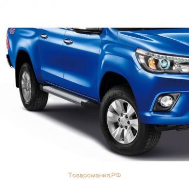 Порог-площадка "Silver" RIVAL, Toyota Hilux 2015-н.в., с крепежом, F193AL.5708.1