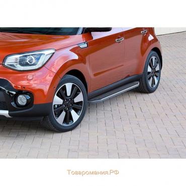 Порог-площадка "Premium" RIVAL, Kia Soul 2017-2019, с крепежом, A173ALP.2804.1