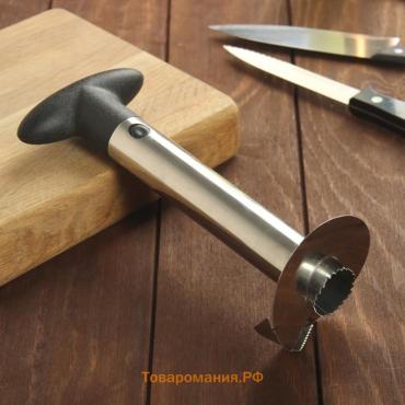 Нож фигурный для ананаса/нарезки фруктов, 9×25 см, чёрный
