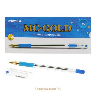 Ручка шариковая MunHwa MC Gold, узел 0.5 мм, чернила синие, штрихкод на ручке