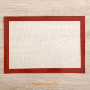 Коврик для выпечки армированный , силикон, 42×29.5 см