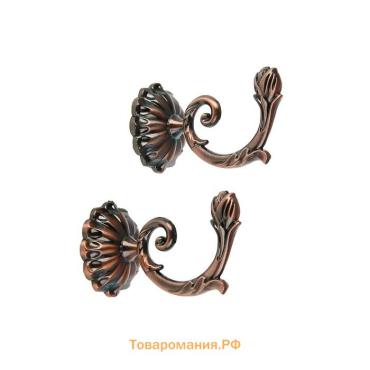 Крючок для штор «ТУНДРА» KS006, однорожковый, цвет медь