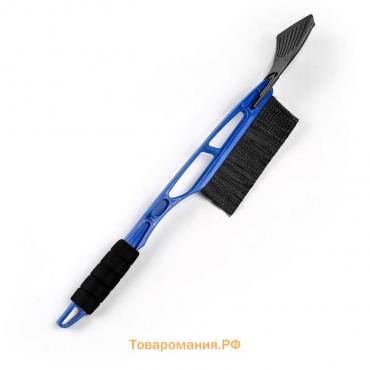 Щетка сметка TORSO, 52 см, со скребком, мягкая ручка, МИКС