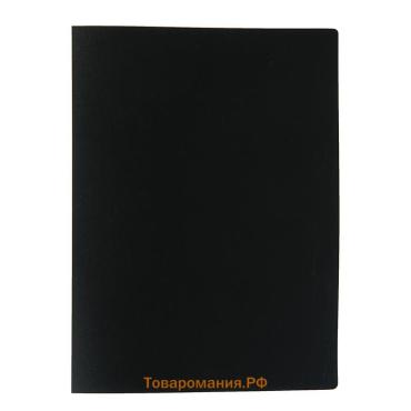Папка с 40 вкладышами А4, 500 мкм, Calligrata, текстура "песок", чёрная