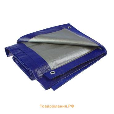 Тент защитный, 4×3 м, плотность 180 г/м², УФ, люверсы шаг 1 м, синий