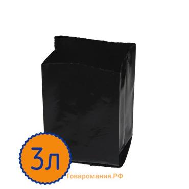 Пакет для рассады, 3 л, 11×30 см, полиэтилен, толщина 60 мкм, с перфорацией, чёрный, Greengo