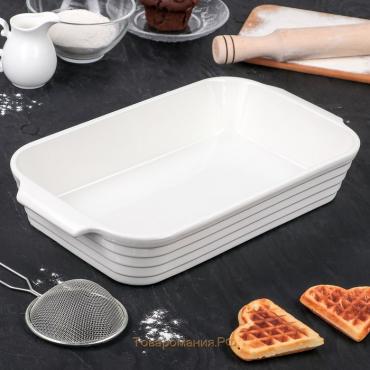 Форма для запекания SL Home «Санторини», 2.5 л, 36×20.5×6.5 см, жаропрочная керамика, белая