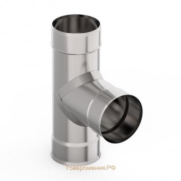 Тройник 90°, d 120 мм, нержавейка 0.5 мм