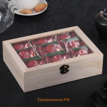 Ящик для хранения чайных пакетиков  «Ахмадабад», 9 ячеек, 24×17.3×6.5 см