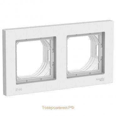 Рамка SE AtlasDesign Aqua, 2 поста, IP44, белая, ATN440102