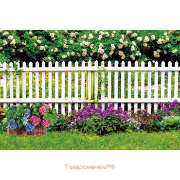 Фотобаннер, 250 × 200 см, с фотопечатью, люверсы шаг 1 м, «Палисадник», Greengo