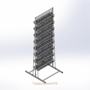 Стойка с сеткой, двухсторонняя, в комплекте 16 полок для семян, 63×49×183 см, цвет белый